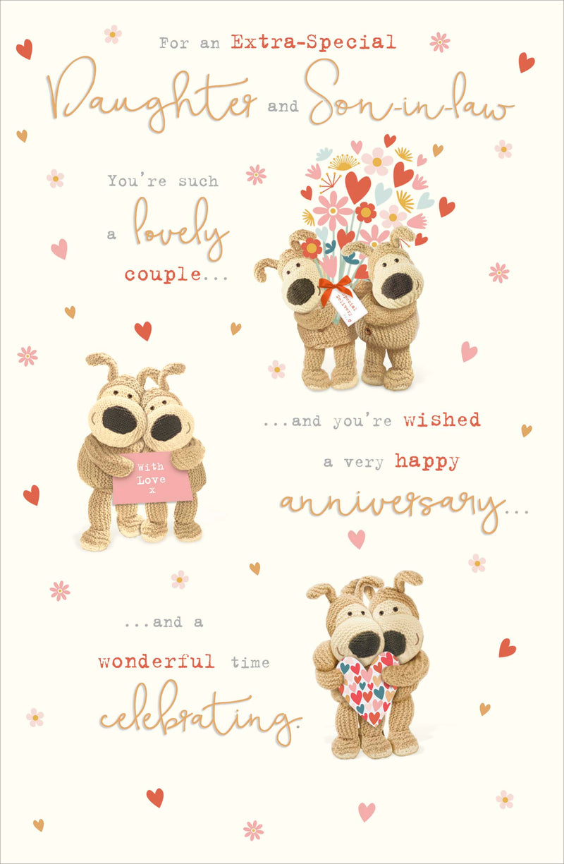 Boofle | Wedding Anniversary Card Daughter & Son-in-law | Cute Design | With Envelope