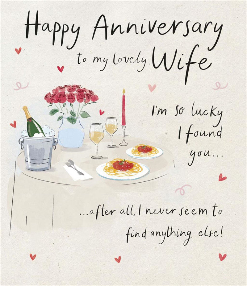Hanson White | Wedding Anniversary Card Wife | Humorous Design | With Envelope