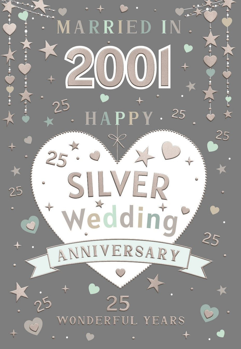 Happy 25th Silver Wedding Anniversary Card Married in 2026