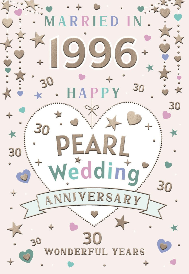 Happy 30th Pearl Wedding Anniversary Card Married in 2026