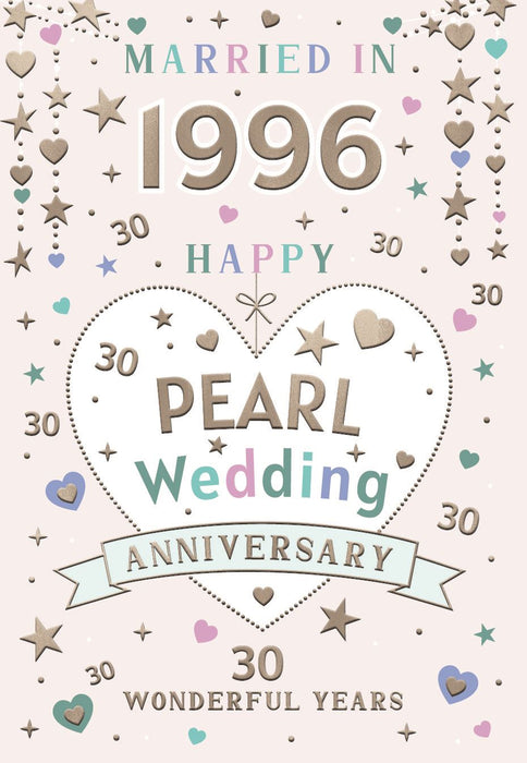 Happy 30th Pearl Wedding Anniversary Card Married in 2026