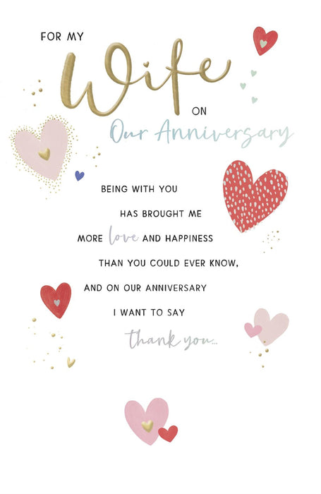 Carlton | Wedding Anniversary Card Wife | Conventional Design | With Envelope