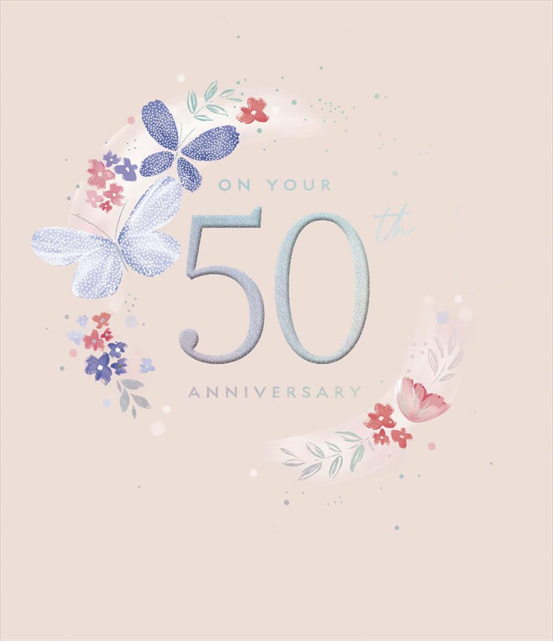 Carlton | 50th Wedding Anniversary Card | Conventional Design | With Envelope