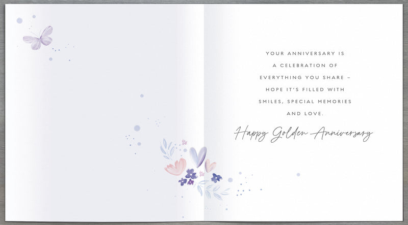 50th Wedding Anniversary Card - inside
