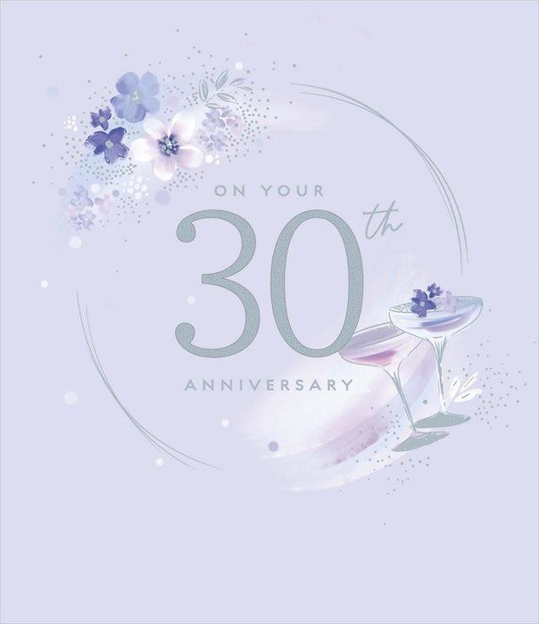 Carlton | 30th Wedding Anniversary Card | Conventional Design | With Envelope