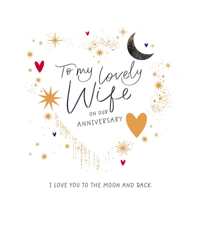 Carlton | Wedding Anniversary Card Wife | Conventional Design | With Envelope