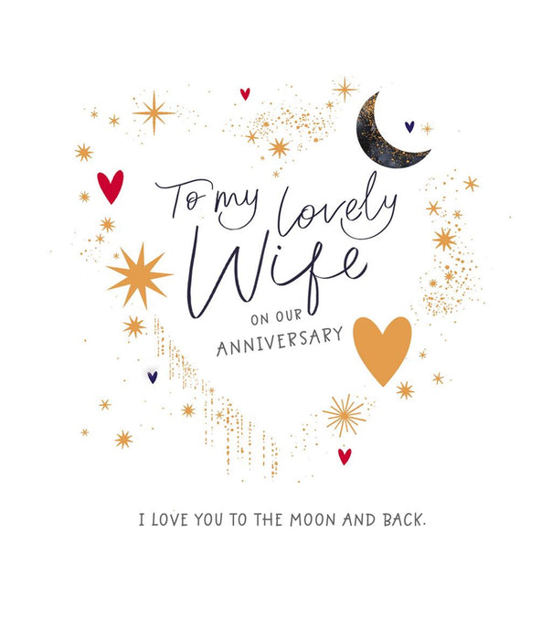 Carlton | Wedding Anniversary Card Wife | Conventional Design | With Envelope
