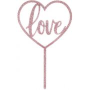 Rose Gold Acrylic Love Cake Topper
