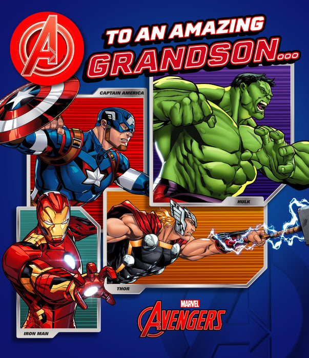 Disney Avengers Birthday Card for Grandson, Juv Design