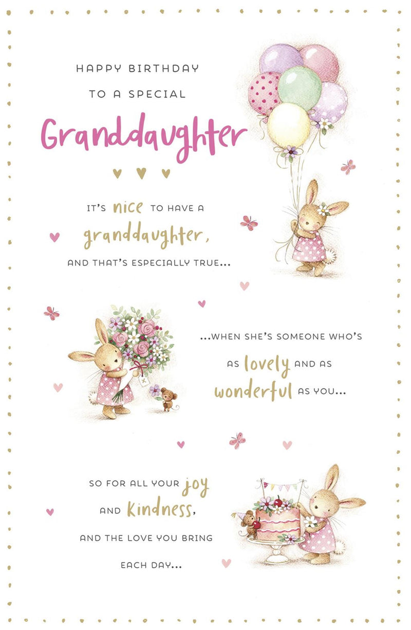 Gibson | Birthday Card Granddaughter | Cute Design | With Envelope