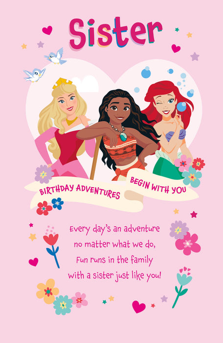 Disney Princess Birthday Card for Sister, Juv Design