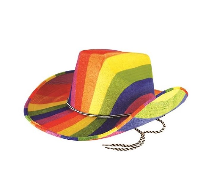Cowboy Hat with Colourful Rainbow Bright Colours Design Pride Style