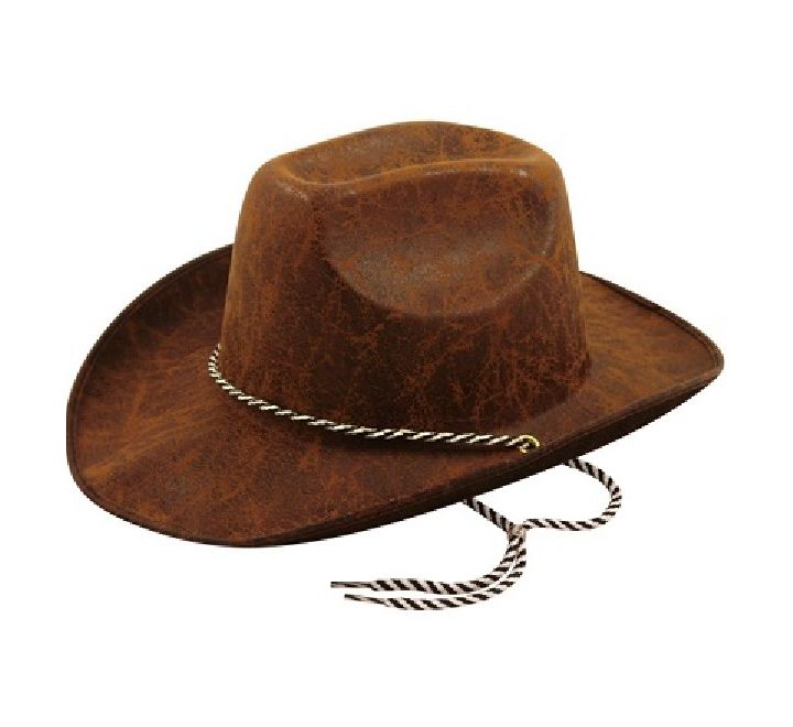 Cowboy Hat Brown Leather Look - Outback Downunder Great Style