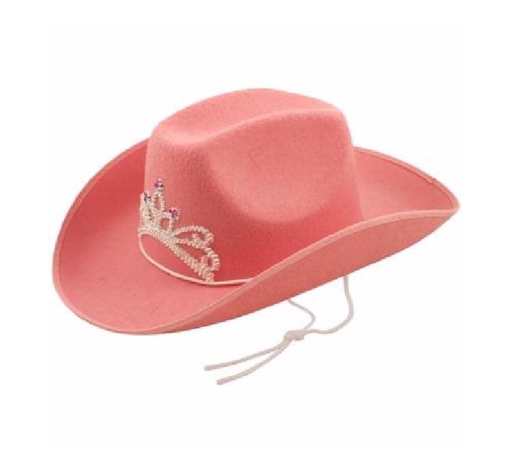 Cowboy Hat with Tiara Pink Colour