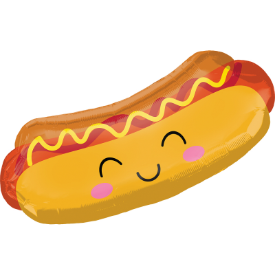 Giant Hot Dog Supershape Foil Balloon (Optional Helium Inflation)