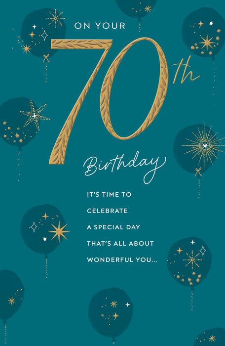 Gibson Birthday Card for 70th, Conv Design