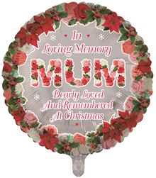 At Christmas In Loving Memory Rememberance Foil Balloon (Optional Helium Inflation)