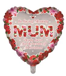 At Christmas In Loving Memory Rememberance Foil Balloon (Optional Helium Inflation)