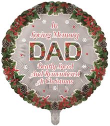 At Christmas In Loving Memory Rememberance Foil Balloon (Optional Helium Inflation)