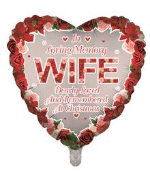 At Christmas In Loving Memory Rememberance Foil Balloon (Optional Helium Inflation)