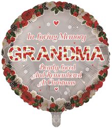 At Christmas In Loving Memory Rememberance Foil Balloon (Optional Helium Inflation)