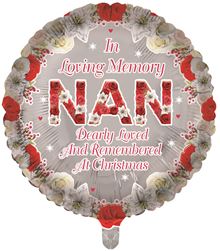 At Christmas In Loving Memory Rememberance Foil Balloon (Optional Helium Inflation)