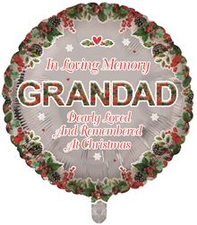 At Christmas In Loving Memory Rememberance Foil Balloon (Optional Helium Inflation)