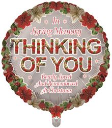 At Christmas In Loving Memory Rememberance Foil Balloon (Optional Helium Inflation)