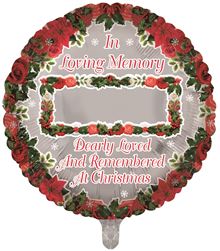 At Christmas In Loving Memory Rememberance Foil Balloon (Optional Helium Inflation)