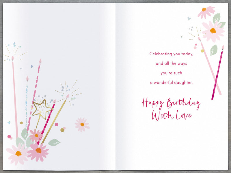 Indigo Blush | Birthday Card Daughter | Conventional Design | With Envelope