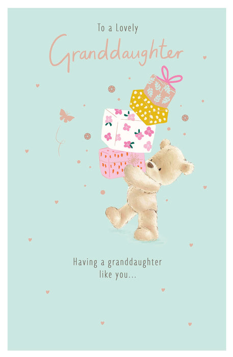 Nutmeg Birthday Card for Granddaughter, Cute Design