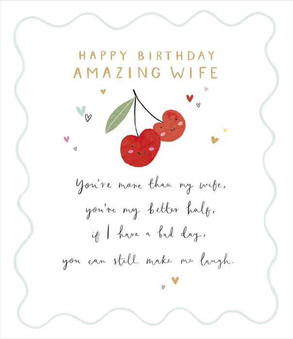 Carlton | Birthday Card Wife | Conventional Design | With Envelope