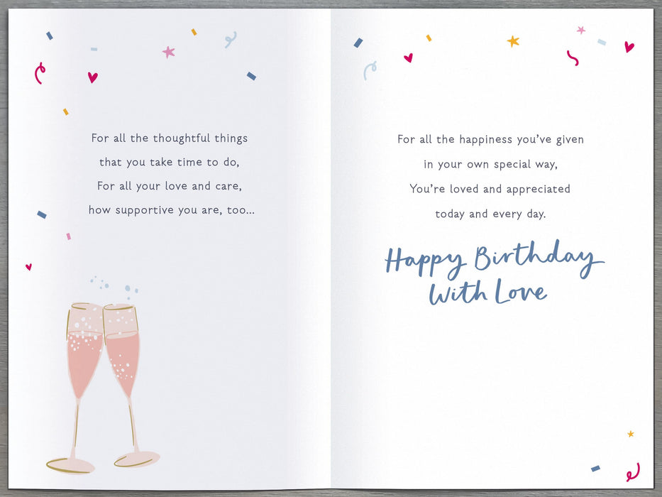 Simply Traditional Birthday Card for Mum, Conv Design