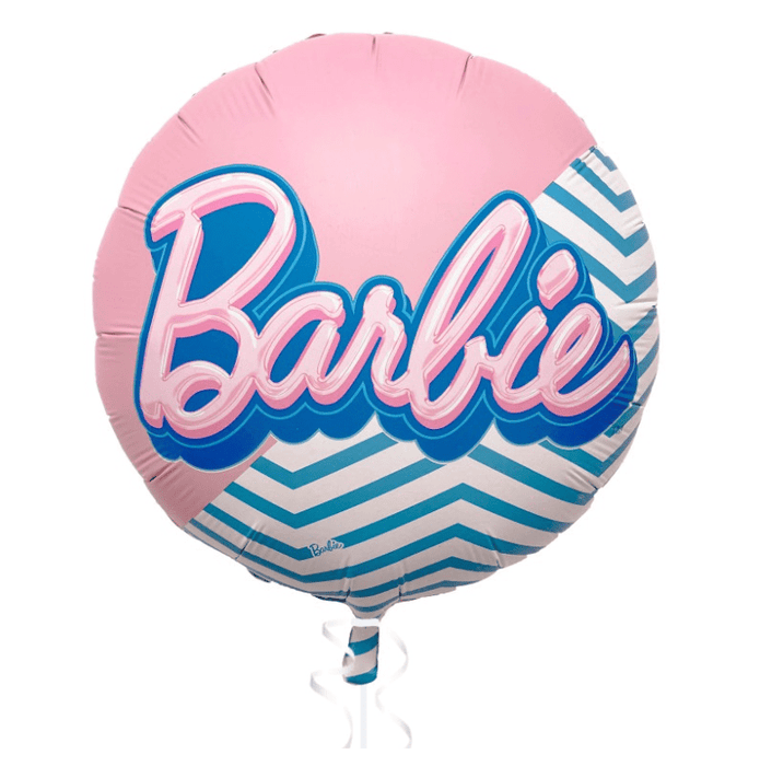 Barbie Round 18" Foil Balloon (Optional Helium Inflation)