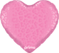 Prima 18 inch Dark Pink Leopard Print Heart foil balloon