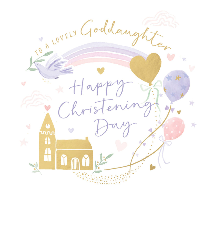 Carlton | Christening Card Goddaughter | Conventional Design | With Envelope