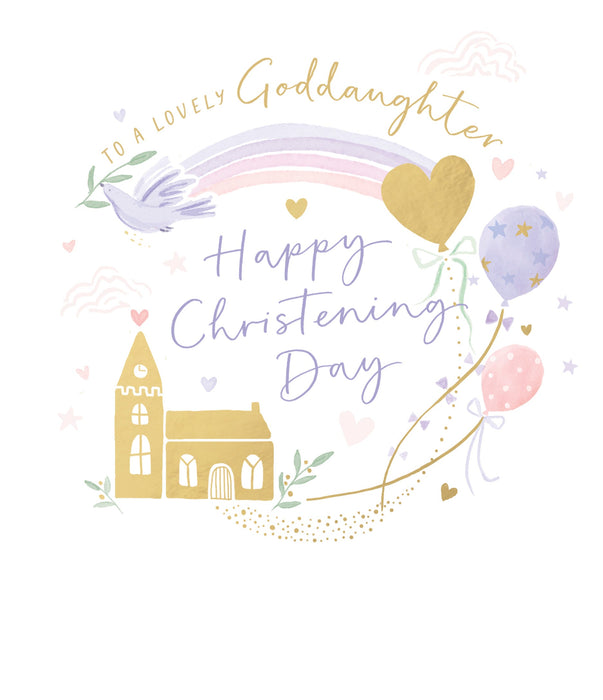 Carlton Christening Card for Goddaughter, Conv Design