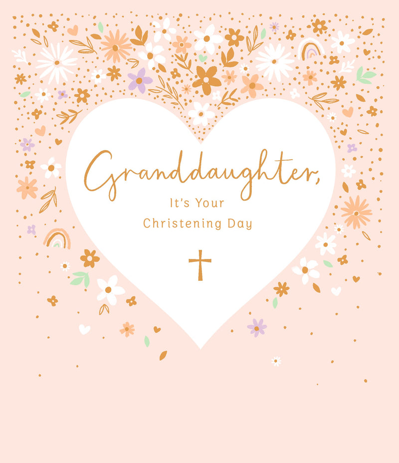 Carlton | Christening Card Granddaughter | Conventional Design | With Envelope