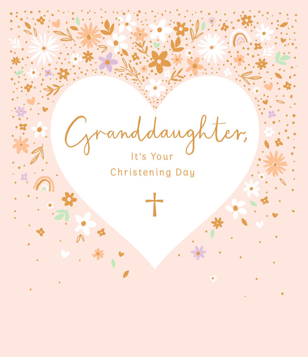 Carlton Christening Card for Granddaughter, Conv Design