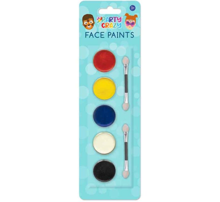 Face Paints - Palette & 2 Brush Set Primary Colours