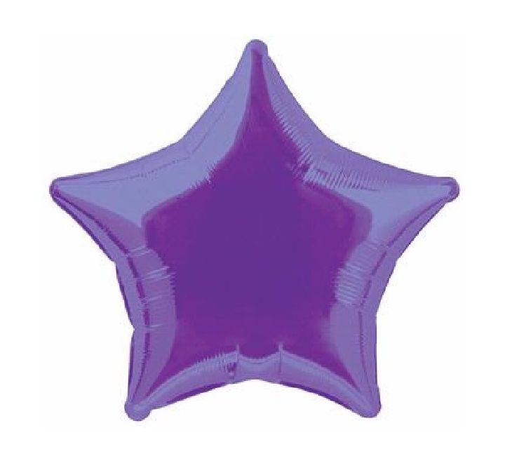 Purple Star Shaped Foil Balloon (Optional Helium Inflation)