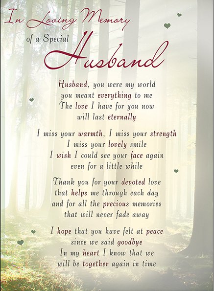 Special Thoughts Memorial Card - Husband Graveside