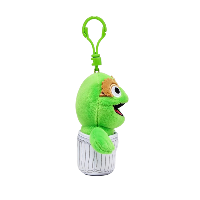 Ty Key Clip - Oscar the Grouch (Sesame Street) soft toy - left side
