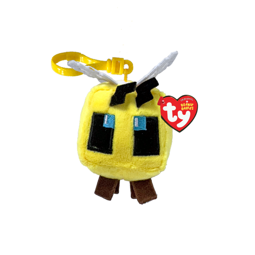 Ty Key Clip - Bee (Minecraft) soft toy - front