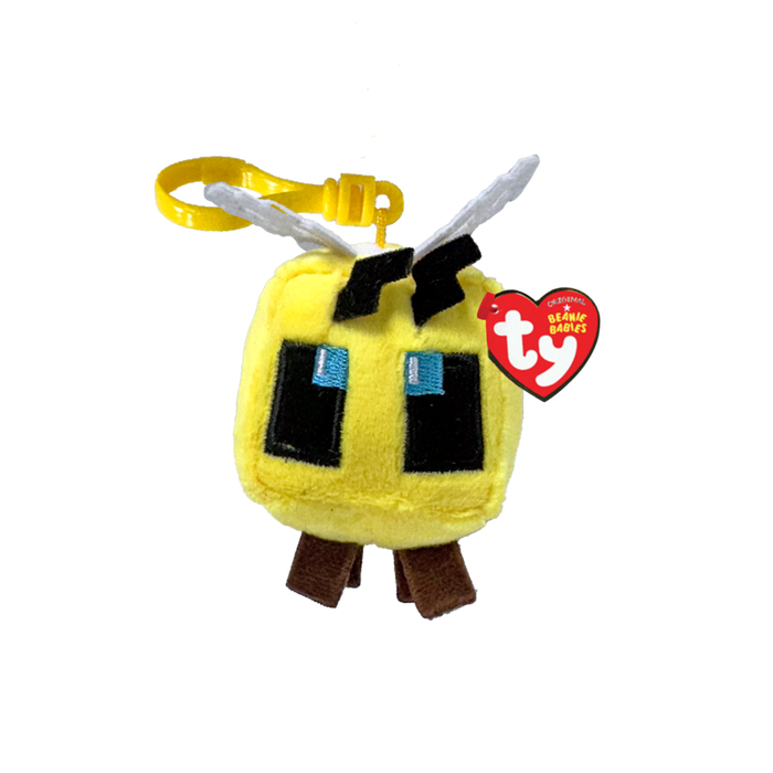 Ty Key Clip - Bee (Minecraft) soft toy - front