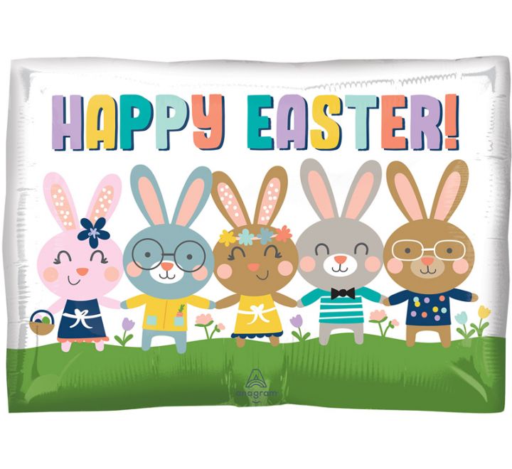 Happy Easter Foil Balloon (Optional Helium Inflation)