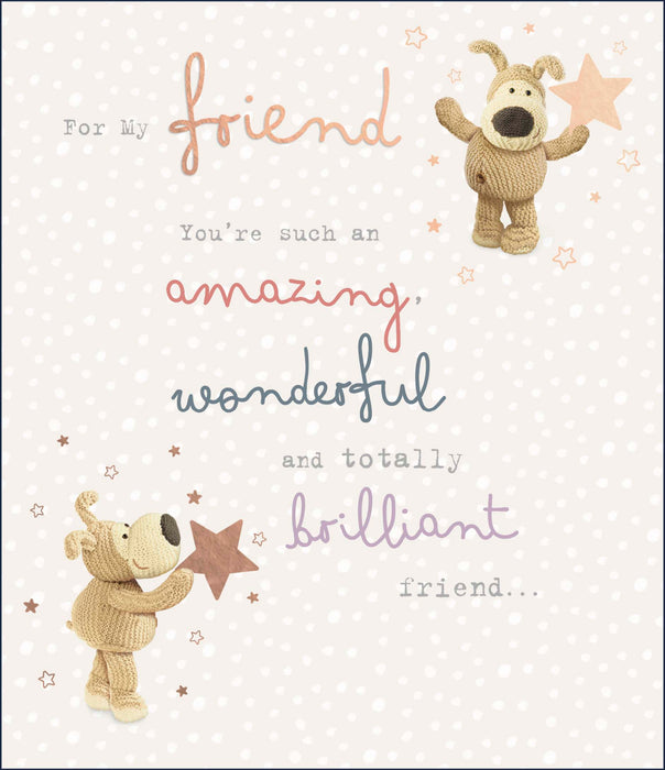 Boofle Birthday Card for Friend, Cute Design