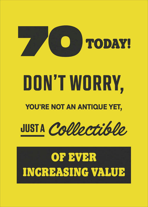 Neon Flash Birthday Card for 70th, Hum Design