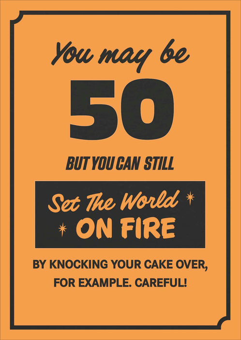 Neon Flash Birthday Card for 50th, Hum Design