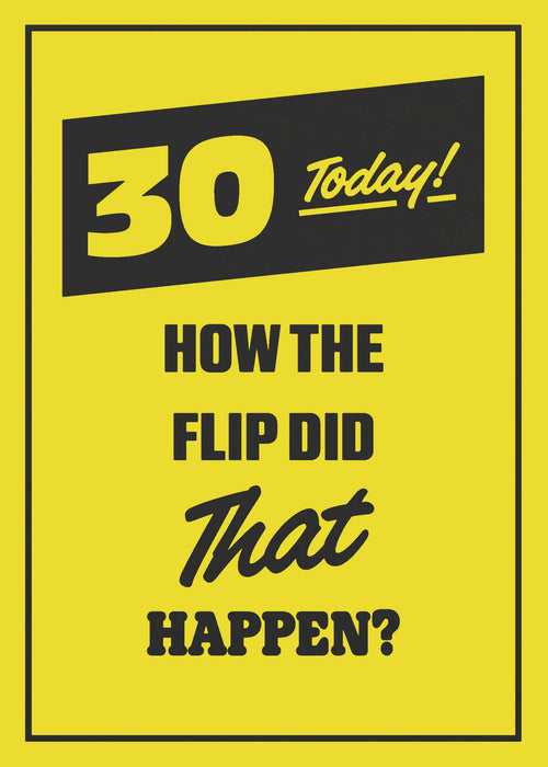 Neon Flash Birthday Card for 30th, Hum Design